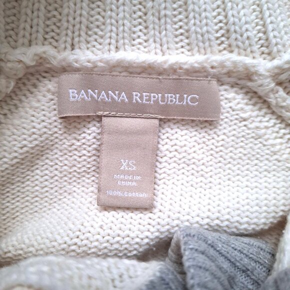 Banana Republic 100% Cotton Cream Cardigan with Pockets - Picture 3 of 8